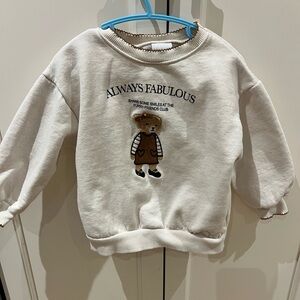 Zara 3t Always Fabulous Kids Cream Sweatshirt